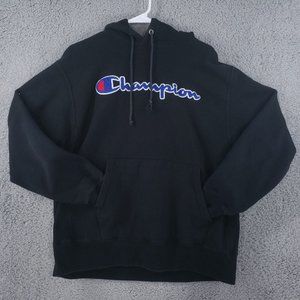 Champion Reverse Weave Men's Script Spell Out Hoodie Sweatshirt Pullover L